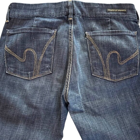 Citizens of Humanity Faye Flare Jeans Women’s 27 Dark Wash Stretch Low Waist - Picture 4 of 6